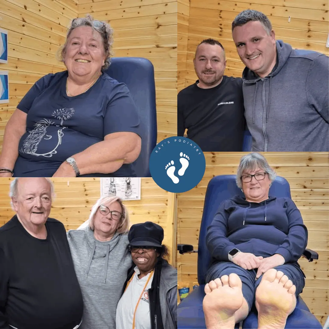 Four patients smiling at the clinic